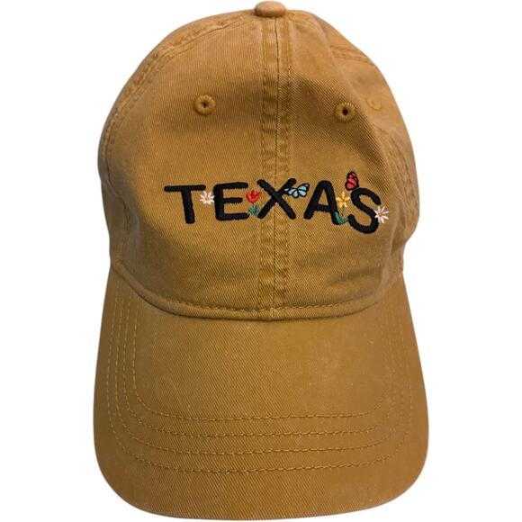 Home Free Khaki Texas Nature Embroidered Adjustable Baseball Cap - Picture 1 of 3